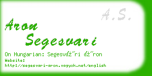 aron segesvari business card